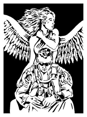 Angel and Soldier stencil