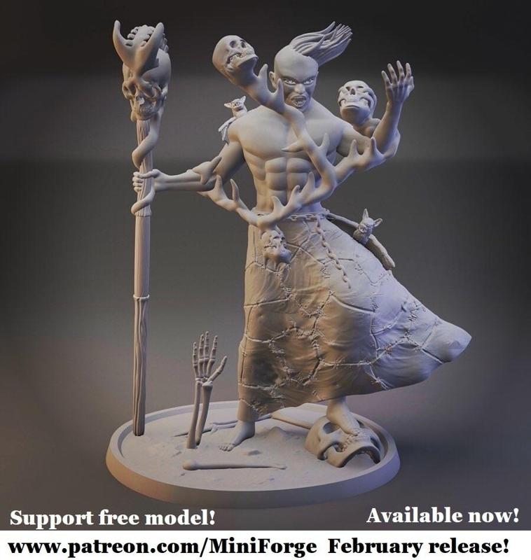 Laezad the corrupted (Necromancer miniature) Support free model!