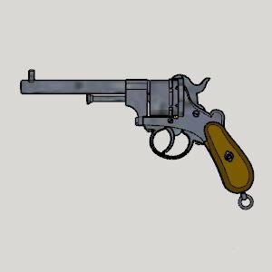 Lefaucheux M1858 3rd 6Shot Round Barrel (3D Printable Display Gun)
