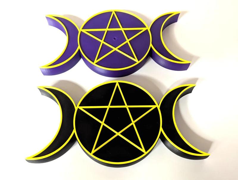 Triple Moon Incense Holder   