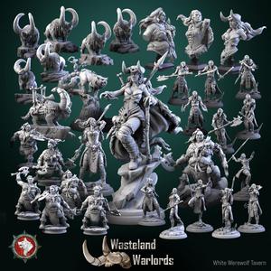 'WasteLand Warlords' August 2023 release 34 STL's miniatures pre-supported