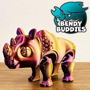 Rhinrock / Rhino Articulated / Print-in-Place Rhinoceros Creature / Horned Beast / Cute Villager / Wild Animal / Fantasy World Encounte