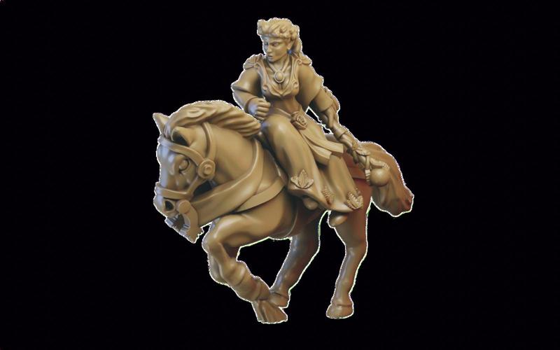 Prophetess on horse miniature (32mm)