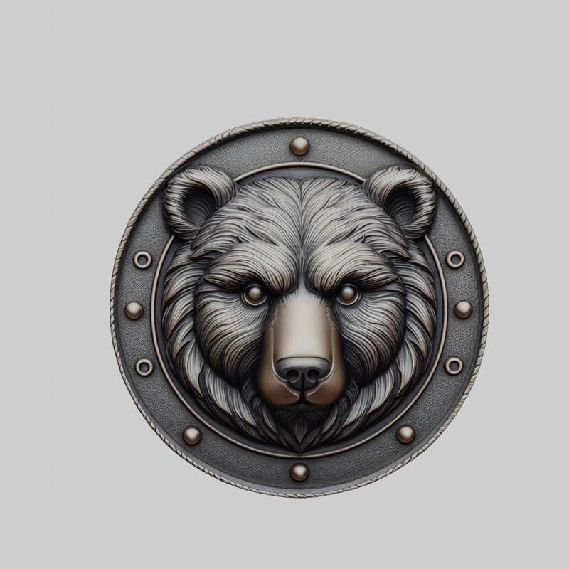 Bear Animal Head Bear Animal Medallion for CNC Router Laser & 3D Printer