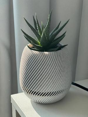 Spiral Planter with integrated drainage and water collection   