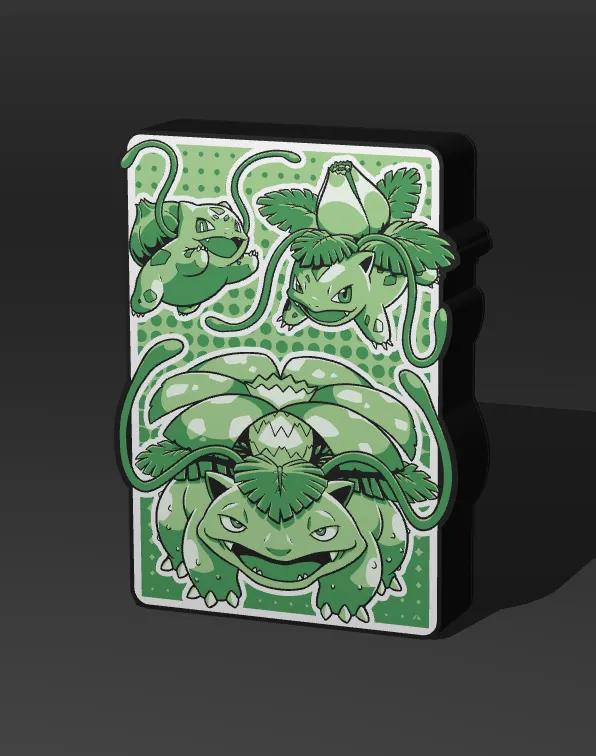 Bulbasaur Evolution LED Panel – Retro Pokémon Glow Art   