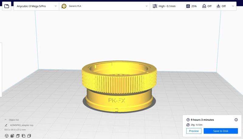 Split model: Lens adapter Pentax K to Fujifilm X   