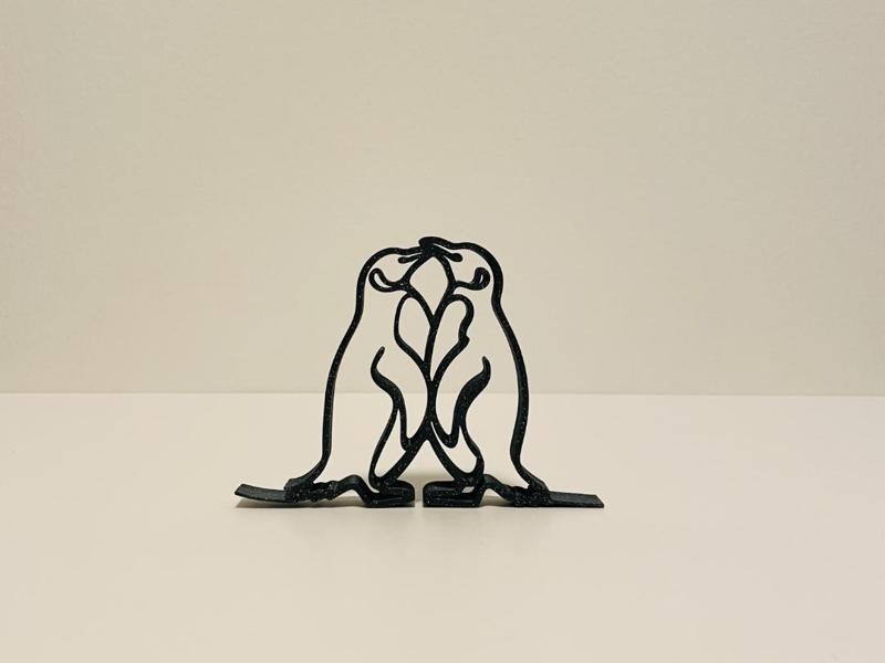 Penguin couple - Line art