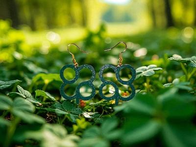 Four-leaf clover line earrings