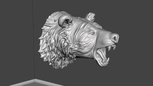 Angry Bear Head (wall mount)   