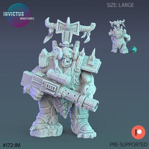 Orc Dreadnought Rifle / Warship Soldier / Male Space Warrior / Alien Base Predator / Cyberpunk Headhunter / Cosmic Invasion Army / Trooper Attack / Sci-Fi Encounter