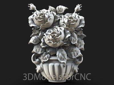 3D Model STL File for CNC Router Laser & 3D Printer Flowers 10