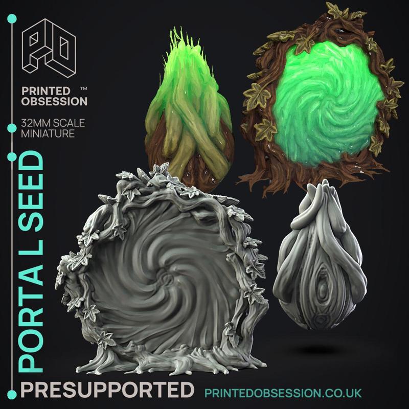 Portal Seed - Prop & Miniature -  PRESUPPORTED - Illustrated and Stats - 32mm scale