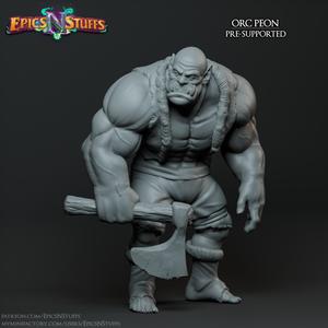Orc Peon 1 Miniature - pre-supported