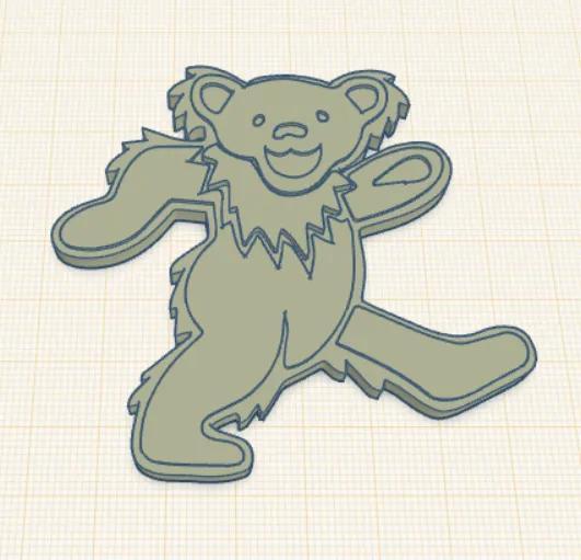 Grateful Dead Dancing Bear 1/5 with Magnet Hole   