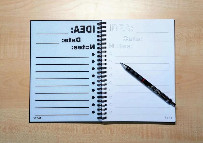 Schablone für ein Notizbuch   
