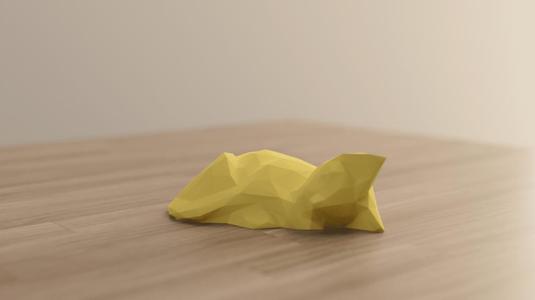 Wooden Low Poly Cat