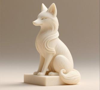 278 Fox Spirit in Pu Song Ling Style, monster, animal, 3d model, statue, 3d print, magic, creature, sculpture, fantasy, art, dragon, wood, base, sword, warrior, wild, low poly, lion, monkey