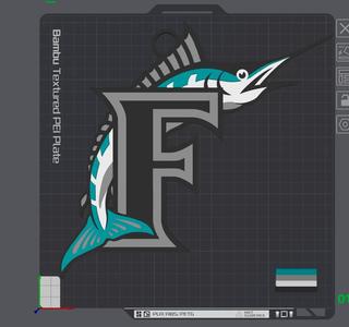 Florida Marlins Alternate Oversized Necklace Logo   