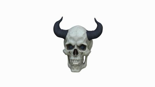 sculpture skull horns