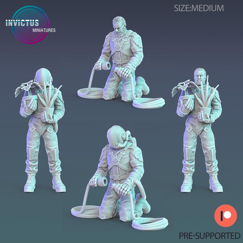 Human Worker Team / Space Colonist / Alien Villager / Cyberpunk Warrior / Invasion Army / Trooper Attack / Sci-Fi Encounter