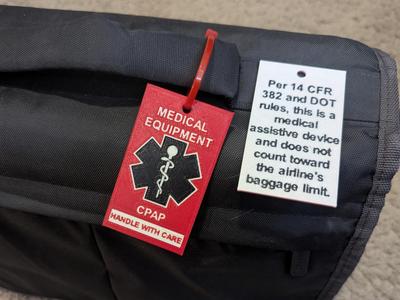 Double Sided - CPAP Luggage Tag Medical Device