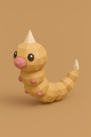 #013 Weedle – Low Poly Pokémon
