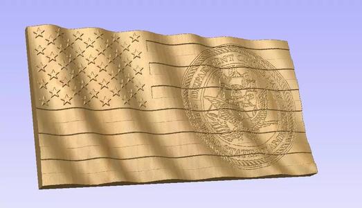 3D Wavy Flag with Navy Seal