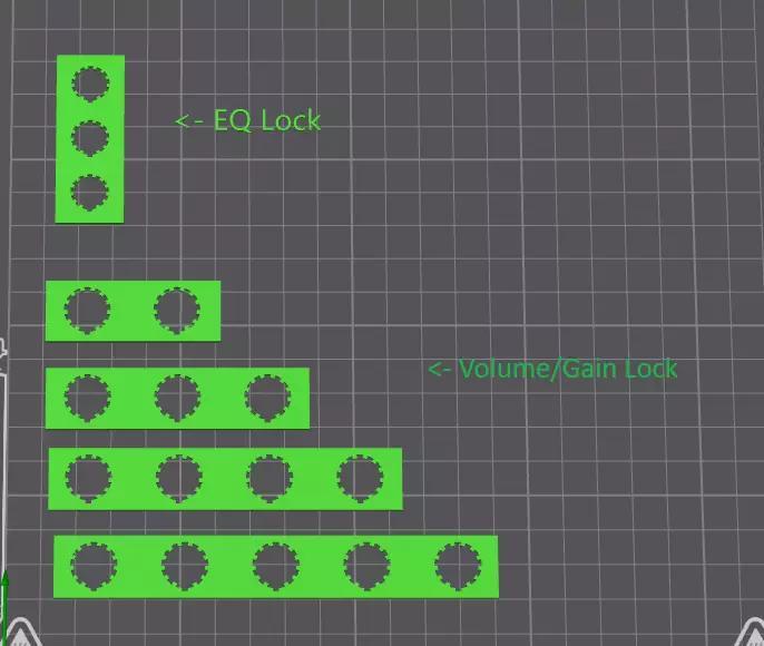 Universal 3D Printed Mixer EQ Gain Lock Cover  One Piece Design