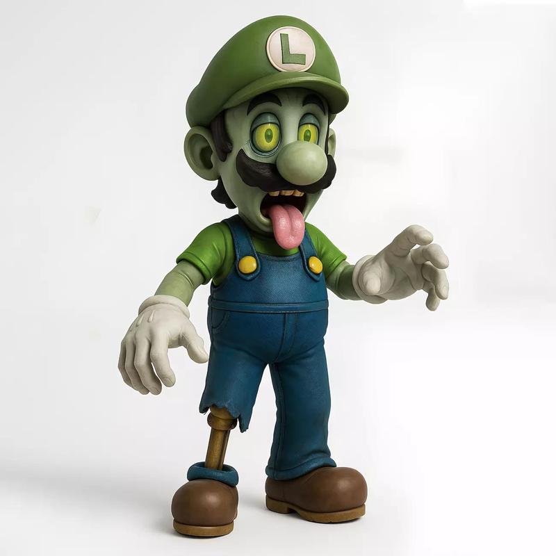 Zombie Luigi Super Mario Parody toy