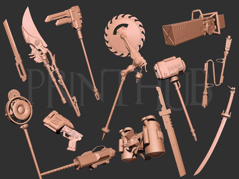 Zenless zone zero weapons 3D Model Collection for cosplay