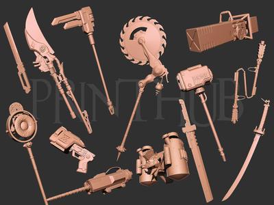 Zenless zone zero weapons 3D Model Collection for cosplay