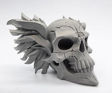 Cracked Winged Skull