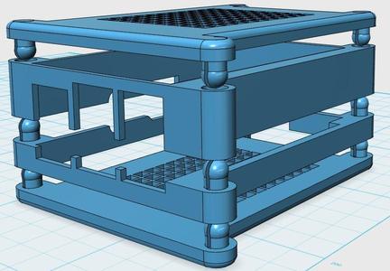 Modular case that snaps together for the Raspberry Pi 2 and 3 system boards.