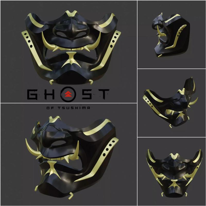 Jin Sakai  mask - Guardians scowl from Ghost of Tsushima