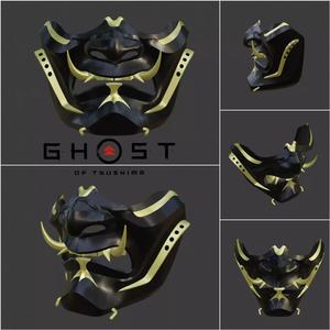Jin Sakai  mask - Guardians scowl from Ghost of Tsushima
