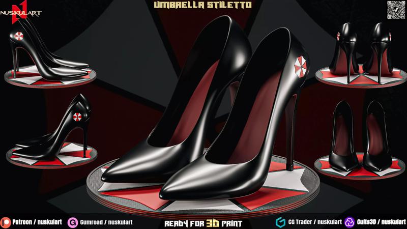 Umbrella Stiletto - Resident Evil Fashion Cosplay - 3D Printing