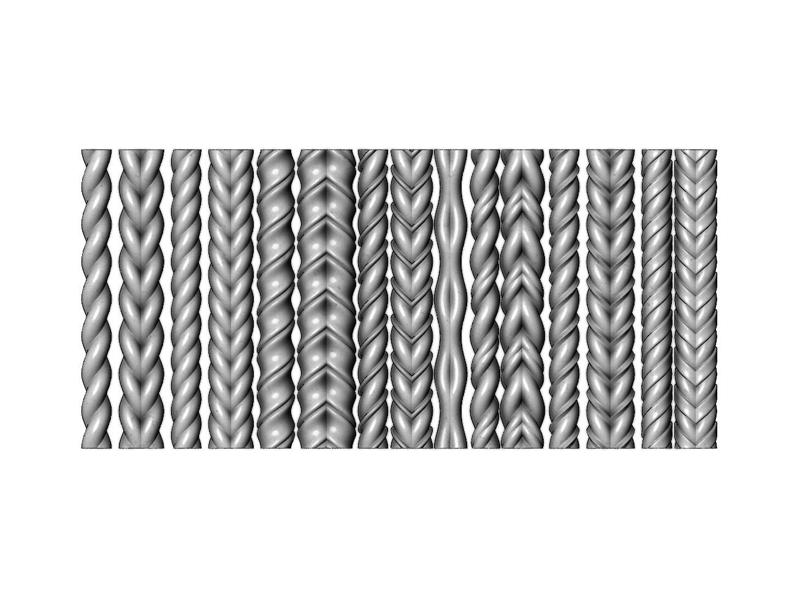 Rope and braids pattern relief 3D print model