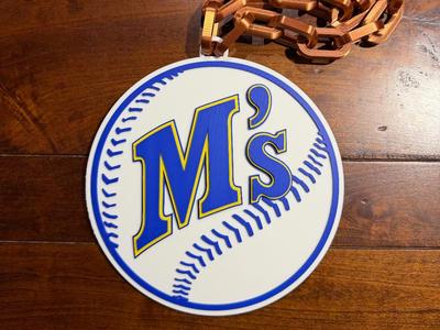 Seattle Mariners Oversized Necklace Retro M's Logo