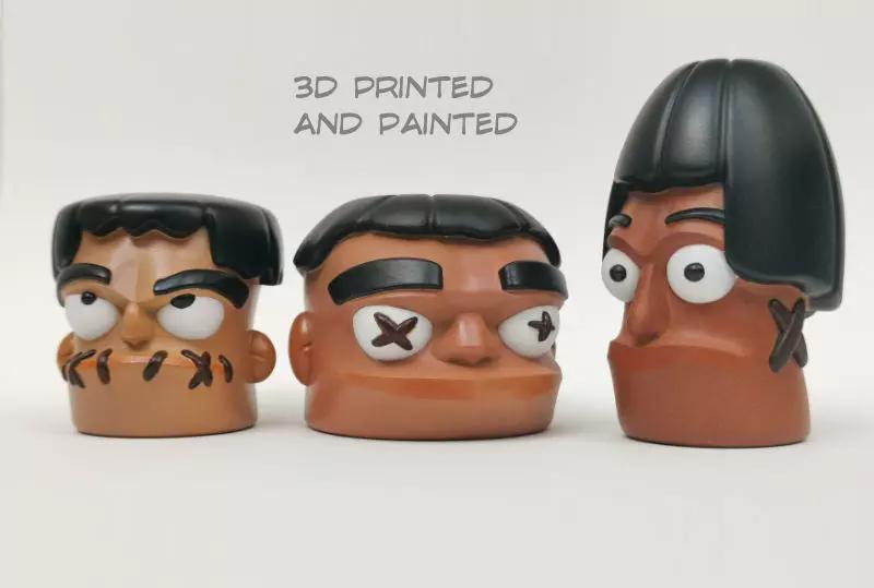 3 wise shrunken heads