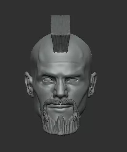 Jason Statham Mohawk Head for Mythic Legions