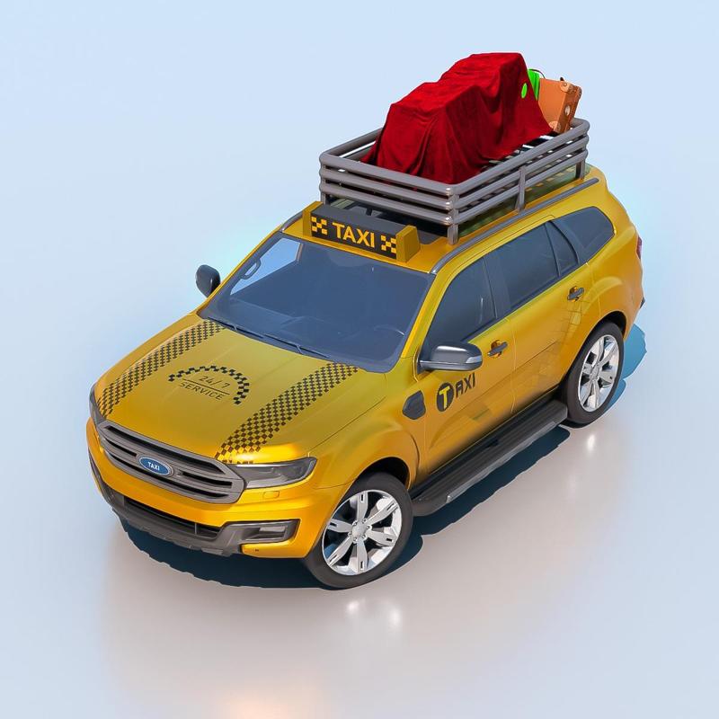 3D High-Poly 3D Taxi Model - Realistic and Detailed