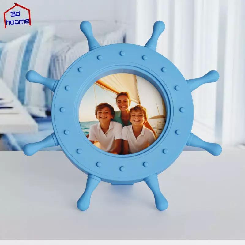 Ship Steering Wheel Photo Frame