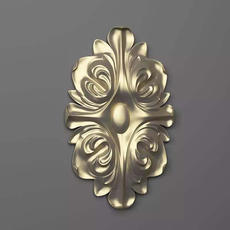 Rosette ornate gold medallion