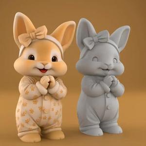 Sweet Bunny in Pajamas  STL for Joy and Happiness
