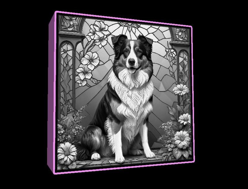 Lightbox Miniature American Shepherd lithophane