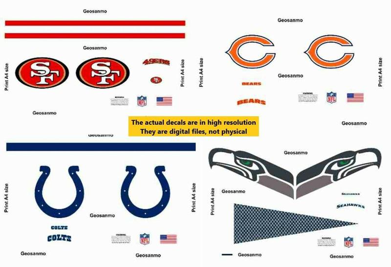 Printable High Resolution NFL Helmet Decals Pack 3