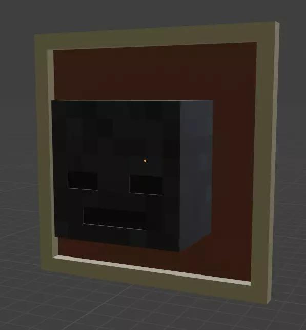 Minecraft Wither Skeleton Head for Mounted Item Frame