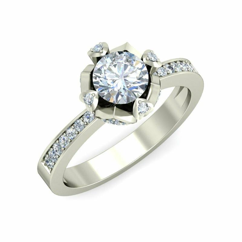 Solitaire Ring 3dm stl render 4view and detail images