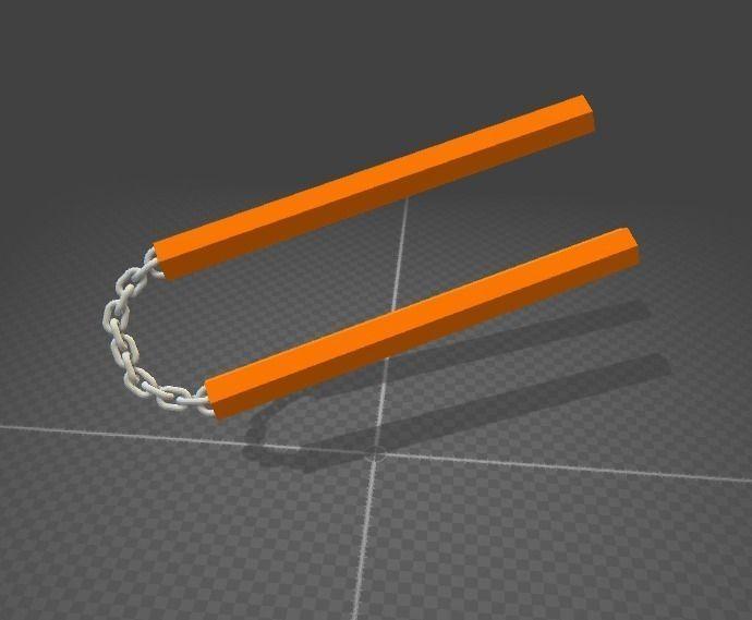 nunchakus chain with orange handle